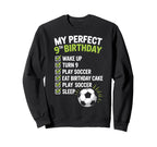 My 9Th Birthday Bday Play Soccer 9 Sweatshirt - Minimalist Print Unisex