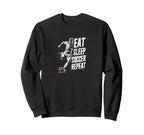 Funny Eat Sleep Soccer Repeat Sweatshirt - Casual Everyday Wear Unisex
