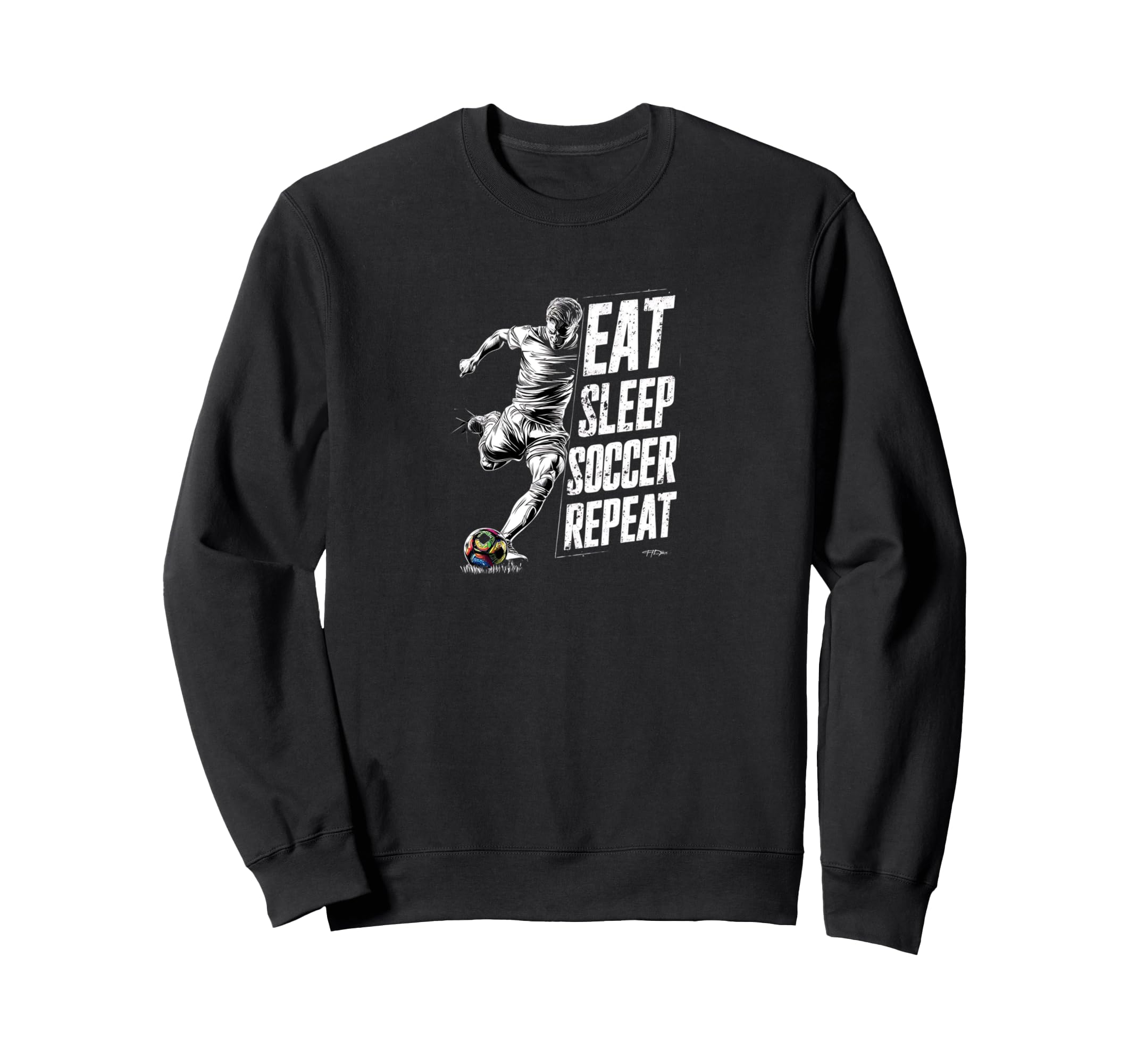 Funny Eat Sleep Soccer Repeat Sweatshirt - Casual Everyday Wear Unisex