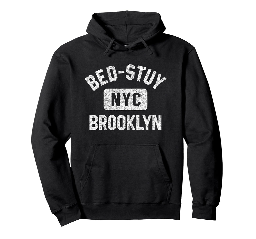 Bed Stuy Brooklyn Nyc Gym Distressed White Hoodie - Graphic Print Men Women
