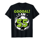 55 Year Old Birthday Soccer Themed T-Shirt - Unique Graphic Men Women