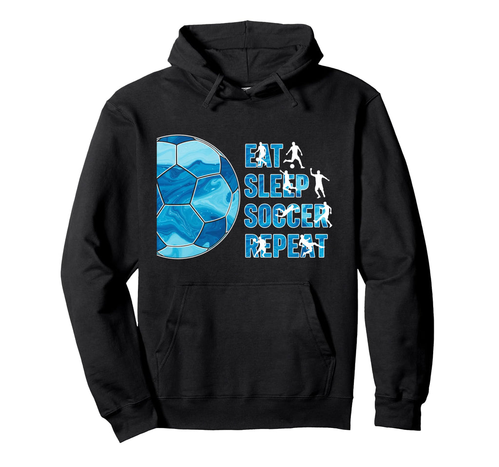 Eat Sleep Soccer Repeat Soccer Player Fan Hoodie - Streetwear Style Unisex
