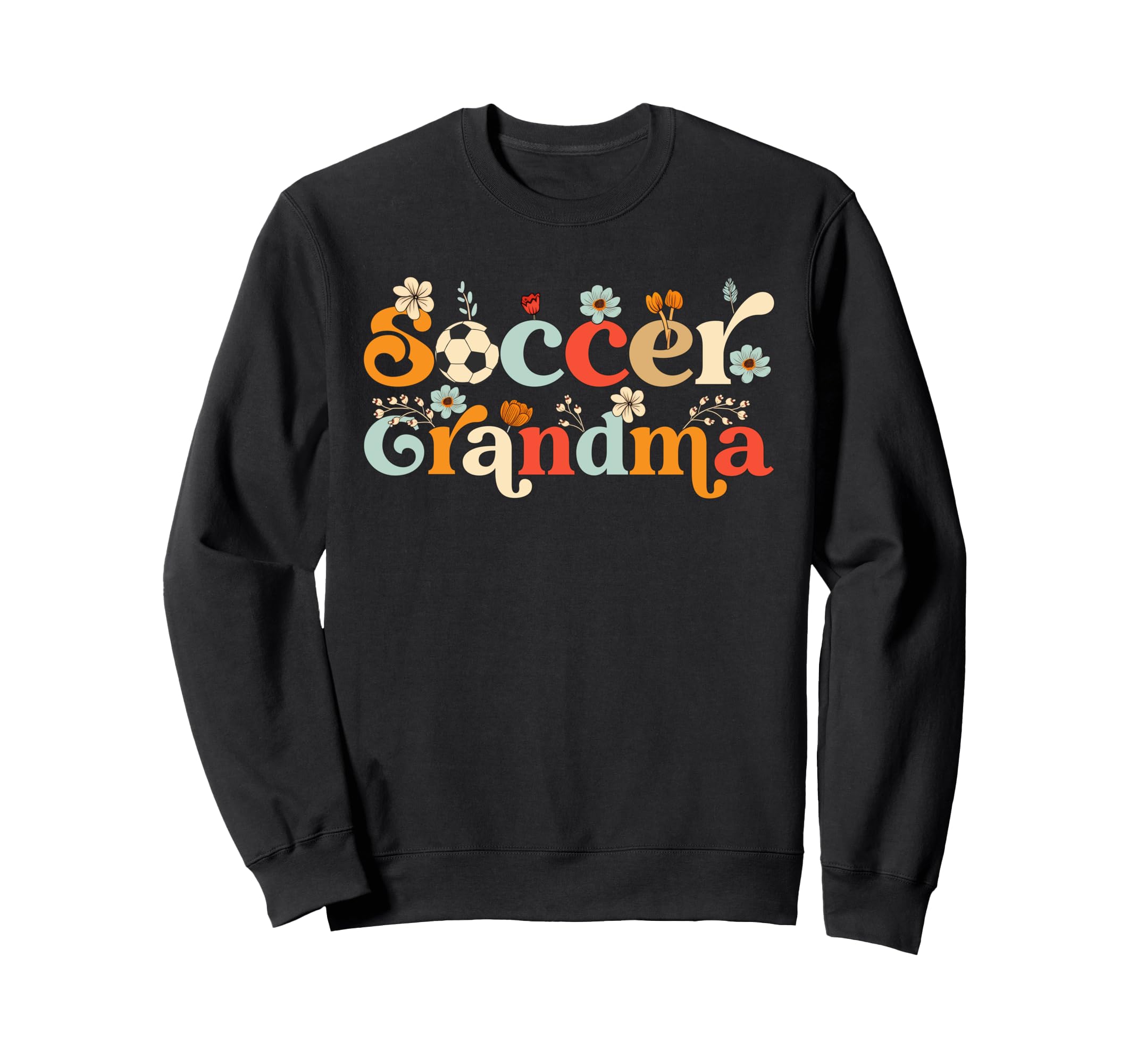 Soccer Grandma Wildflower Mothers Sweatshirt - Unique Graphic for Adults