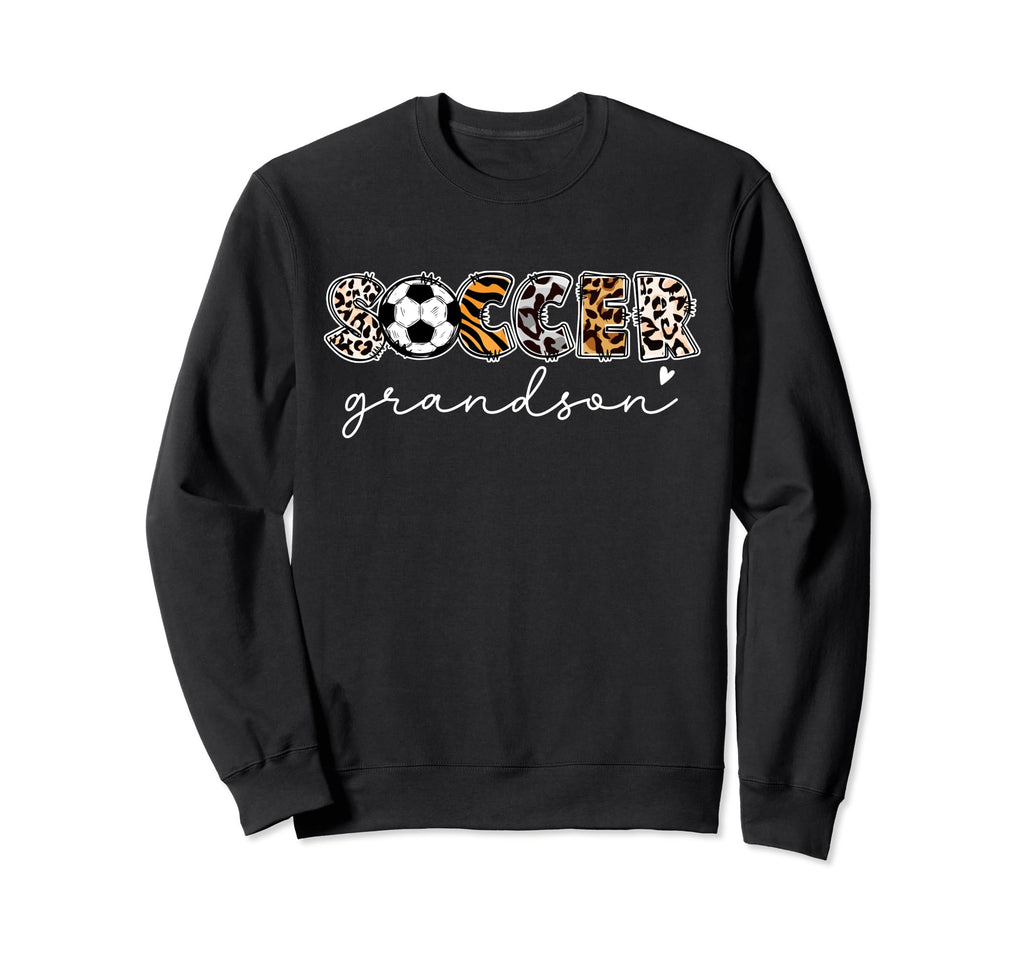 Soccer Grandson Leopard Funny Sweatshirt - Custom Art Print for Adults
