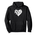 Baseball Laces Soccer Ball Pattern Heart Hoodie - Graphic Print for Adults