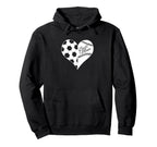Baseball Laces Soccer Ball Pattern Heart Hoodie - Graphic Print for Adults
