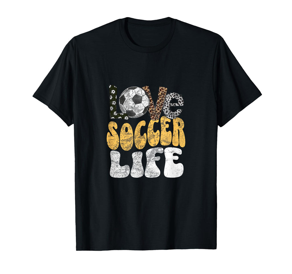 Love Soccer Life Funny Leopard T-Shirt - Custom Art Print for Adults
