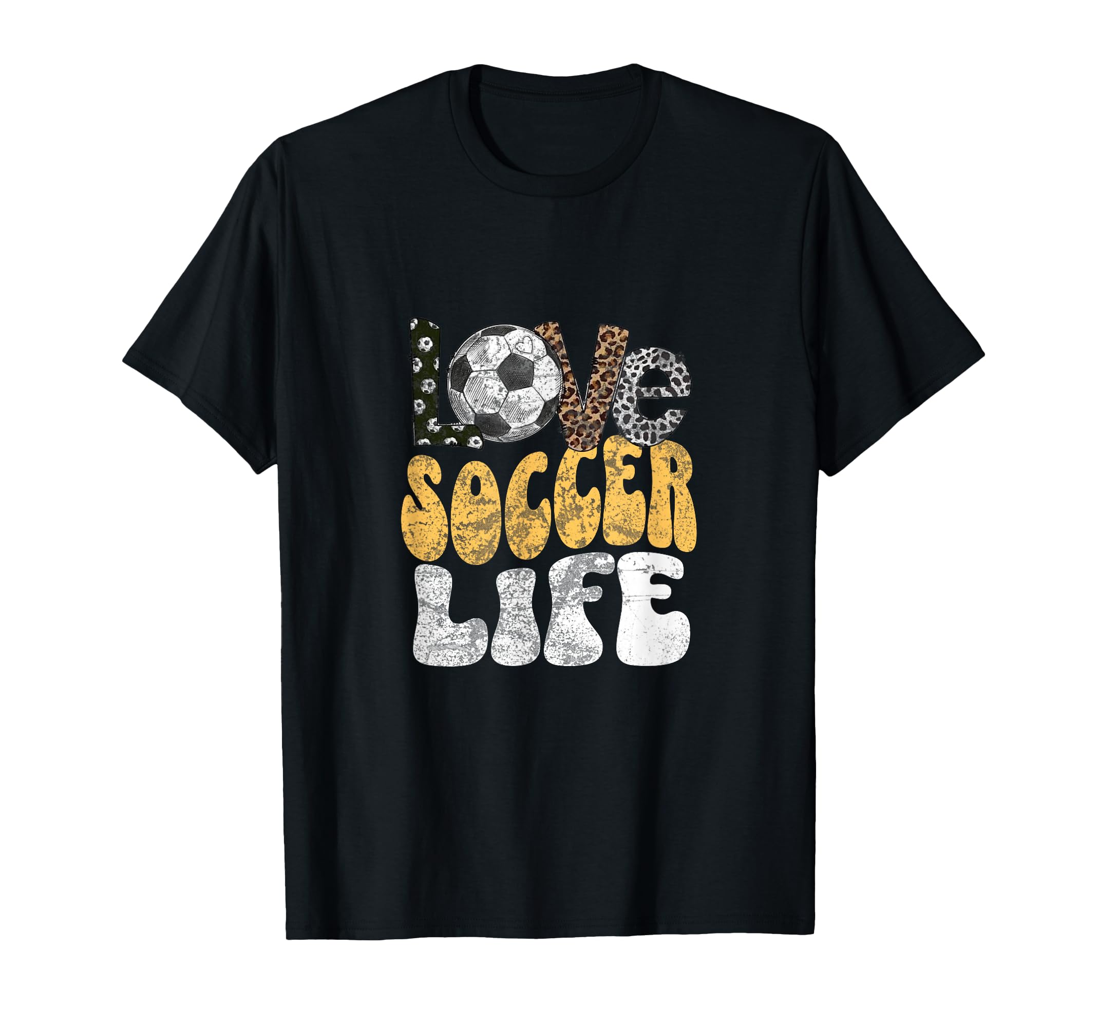 Love Soccer Life Funny Leopard T-Shirt - Custom Art Print for Adults