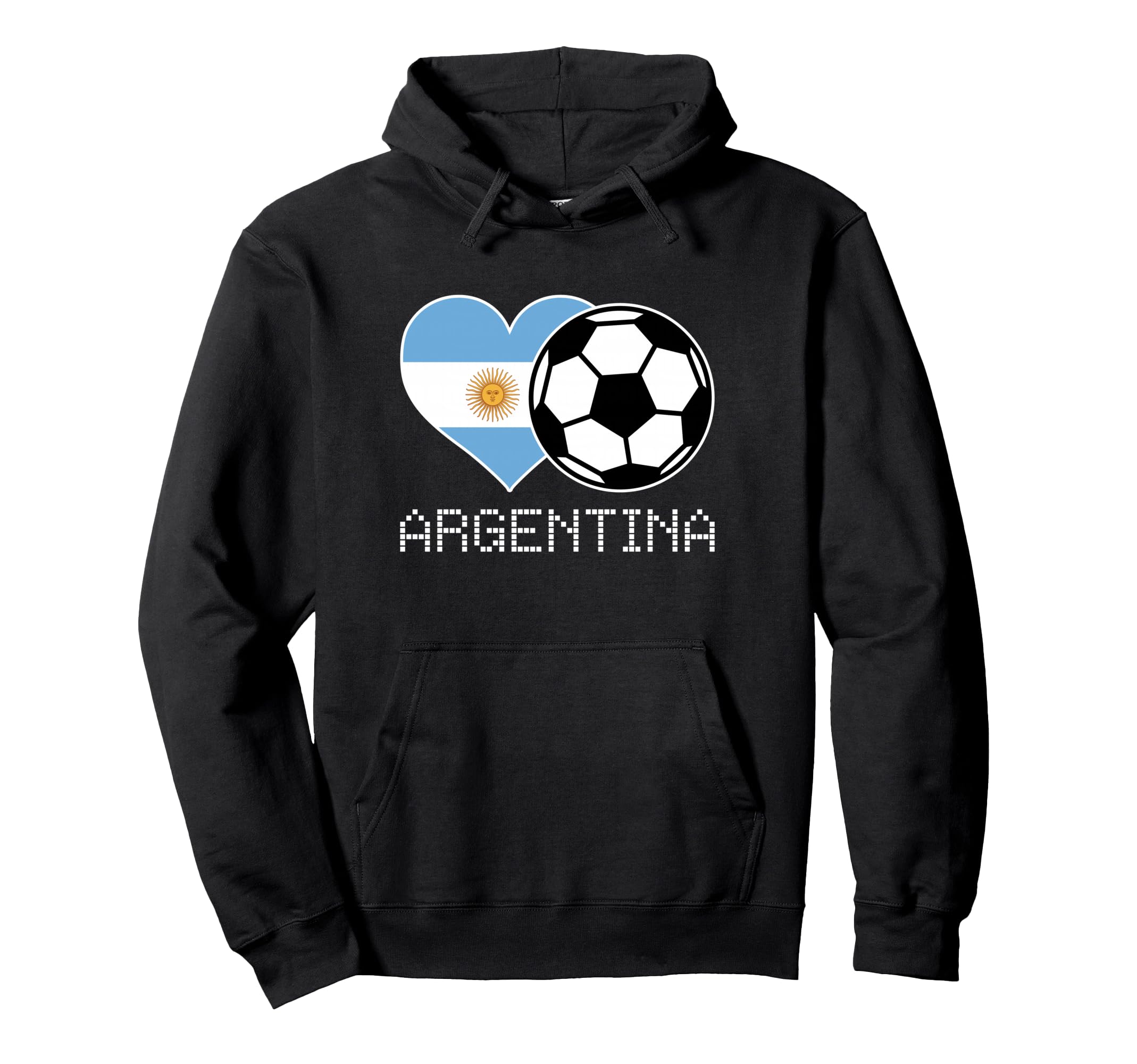 Argentina Soccer Argentinian Flag Love Hoodie - Minimalist Print Men Women