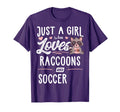 Just Who Loves Raccoons And Soccer T-Shirt - Fun Novelty Design for Adults
