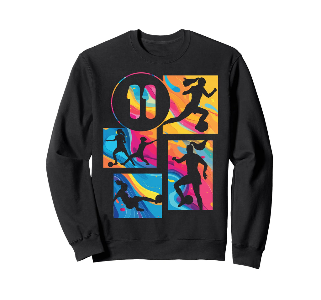 11Th Birthday Soccer Player Sweatshirt - Trendy Graphic for Adults