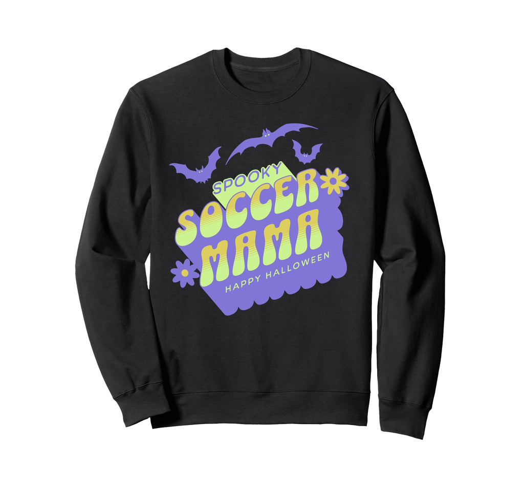 Spooky Soccer Mama Halloween Groovy Sweatshirt - Trendy Graphic for Adults
