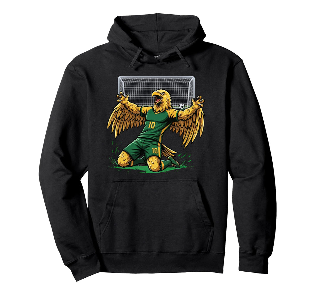 Eagle Soccer Player Score Goal Hoodie - Graphic Print Men Women