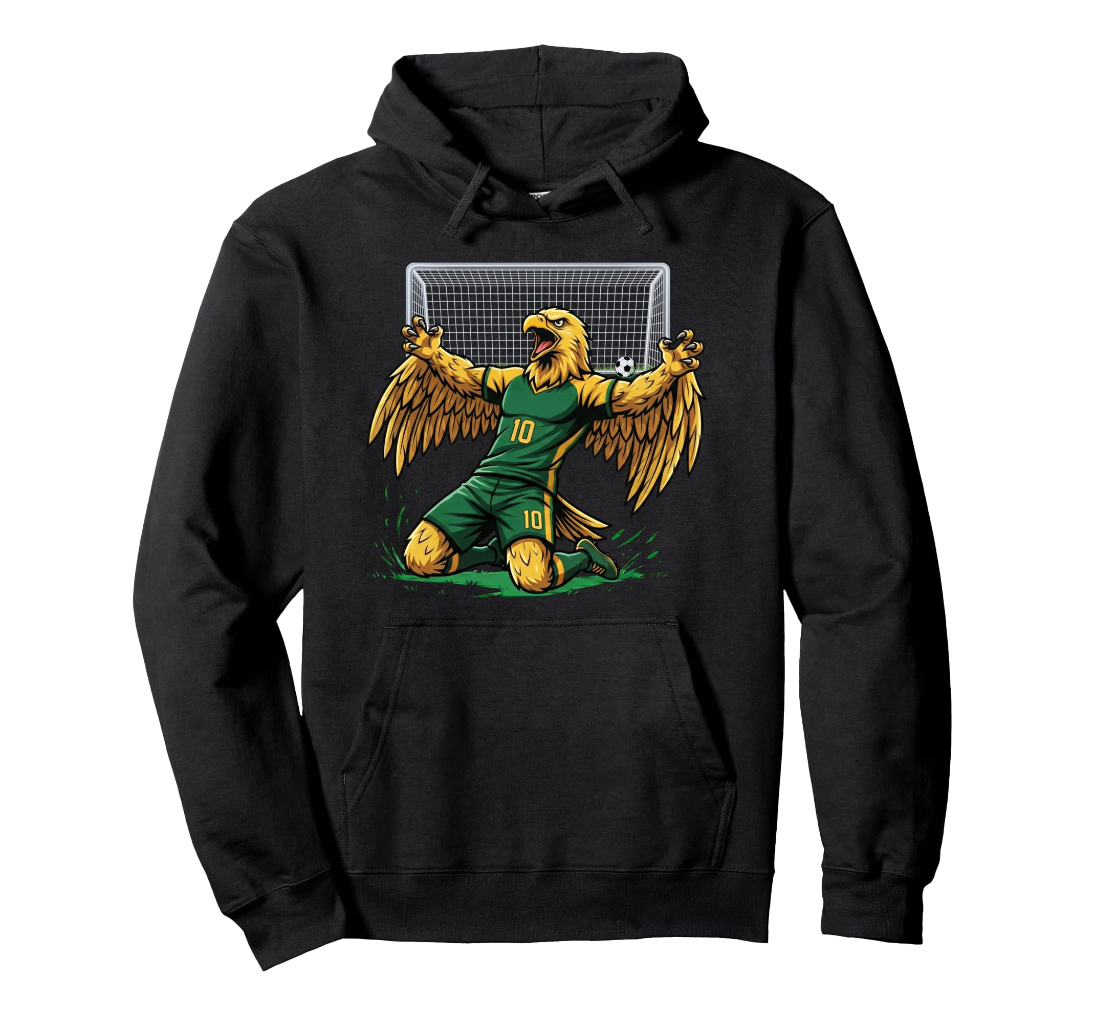 Eagle Soccer Player Score Goal Hoodie - Graphic Print Men Women