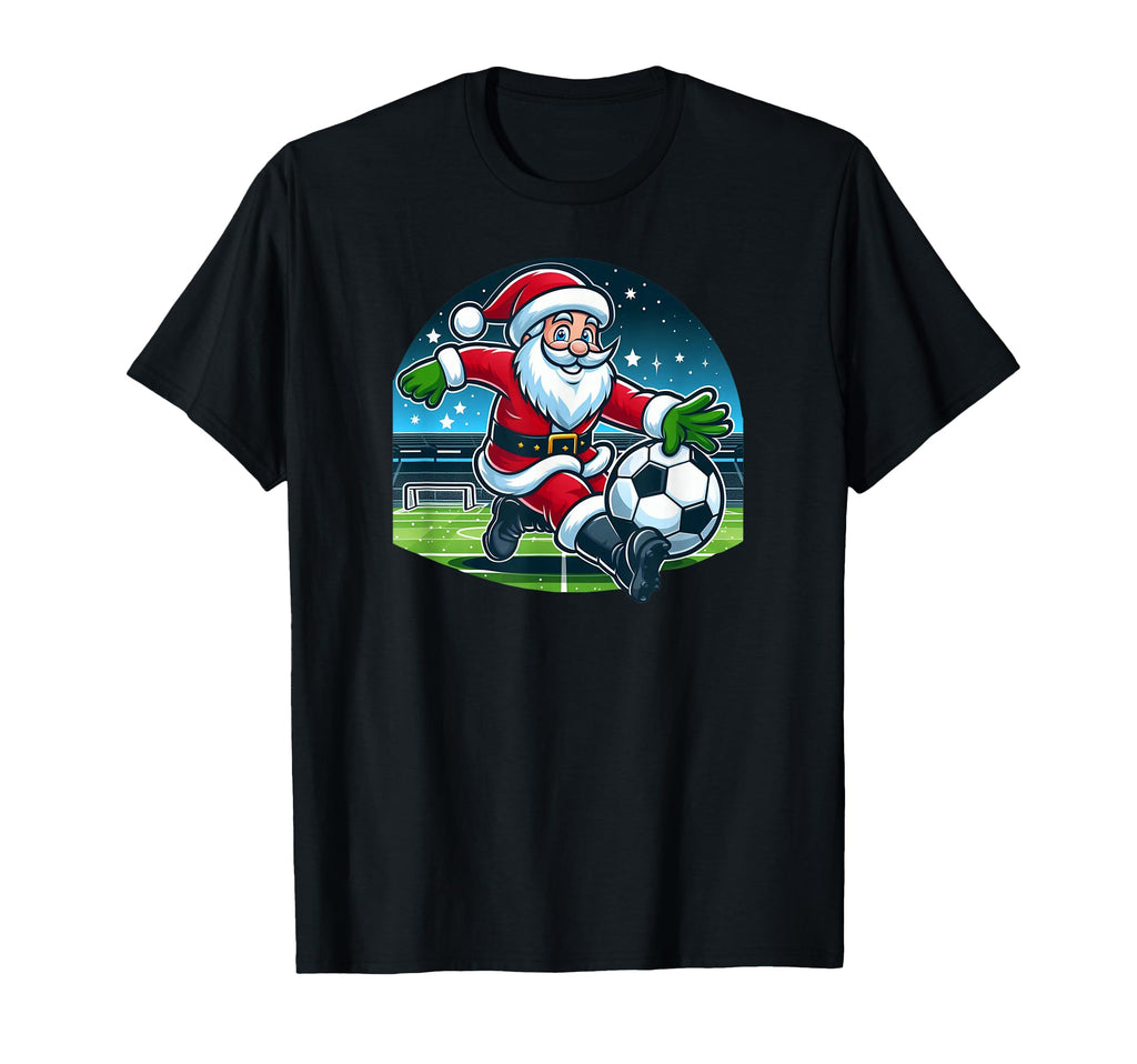 Santa Loves Soccer T-Shirt - Unique Graphic Men Women