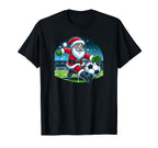Santa Loves Soccer T-Shirt - Unique Graphic Men Women