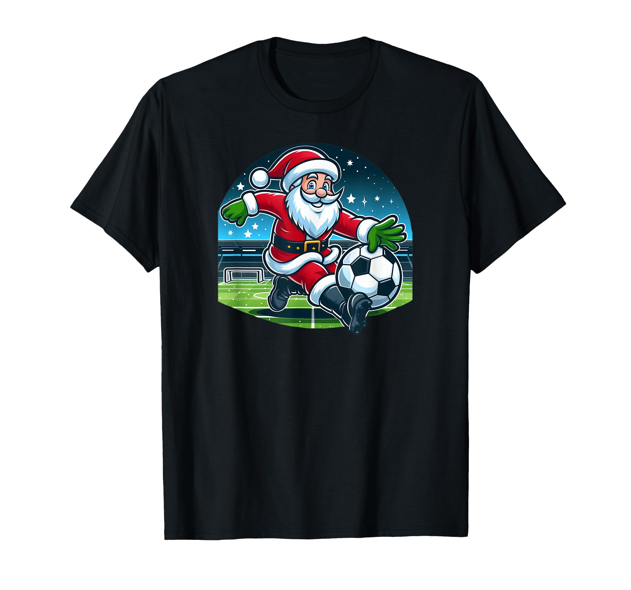 Santa Loves Soccer T-Shirt - Unique Graphic Men Women