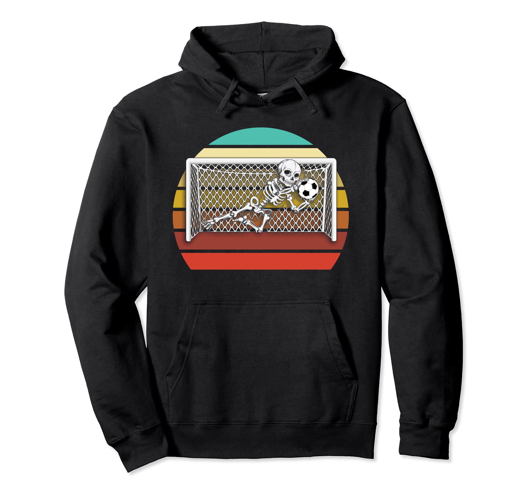Skeleton Soccer Goal Keeper Hoodie - Fun Novelty Design for Adults