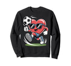 Funny Heart Playing Soccer Sweatshirt - Custom Art Print Men Women