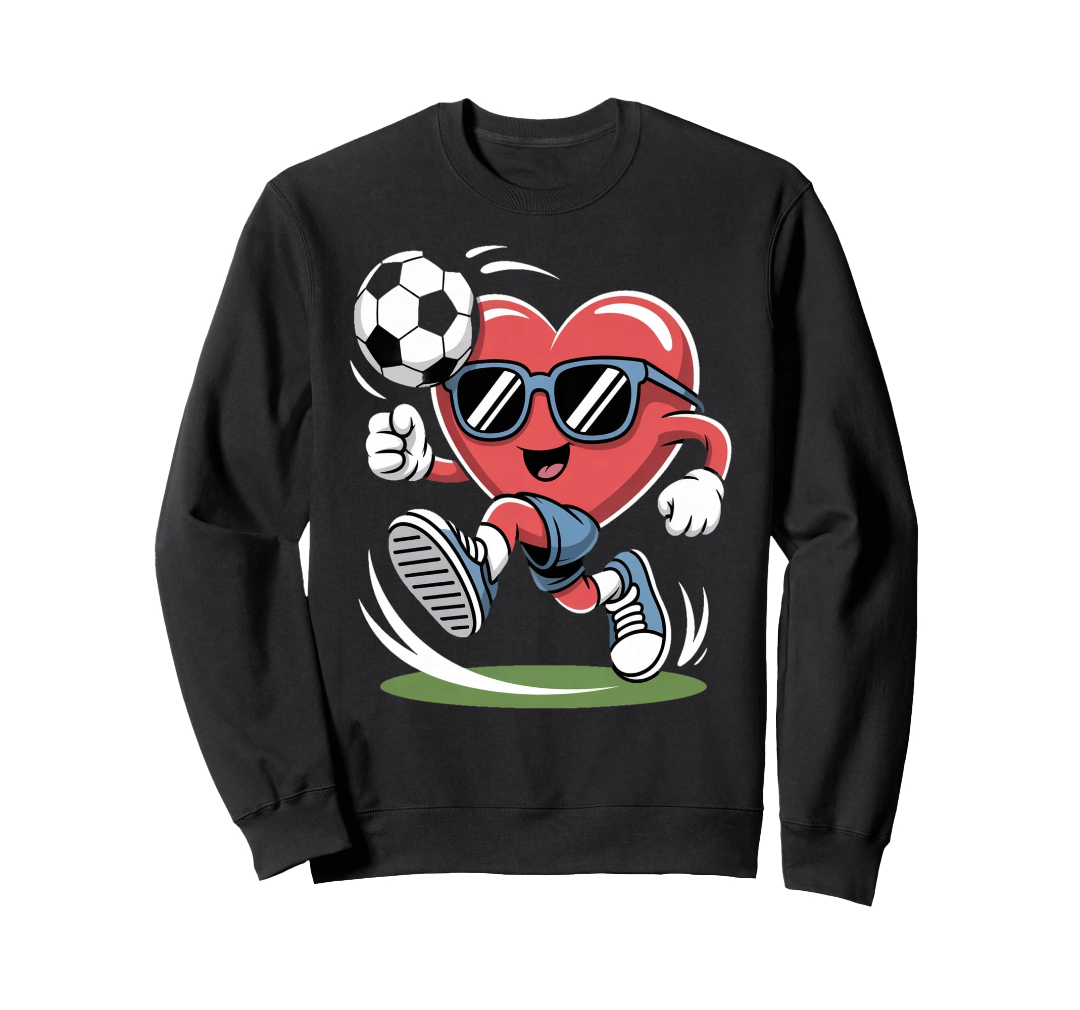 Funny Heart Playing Soccer Sweatshirt - Custom Art Print Men Women