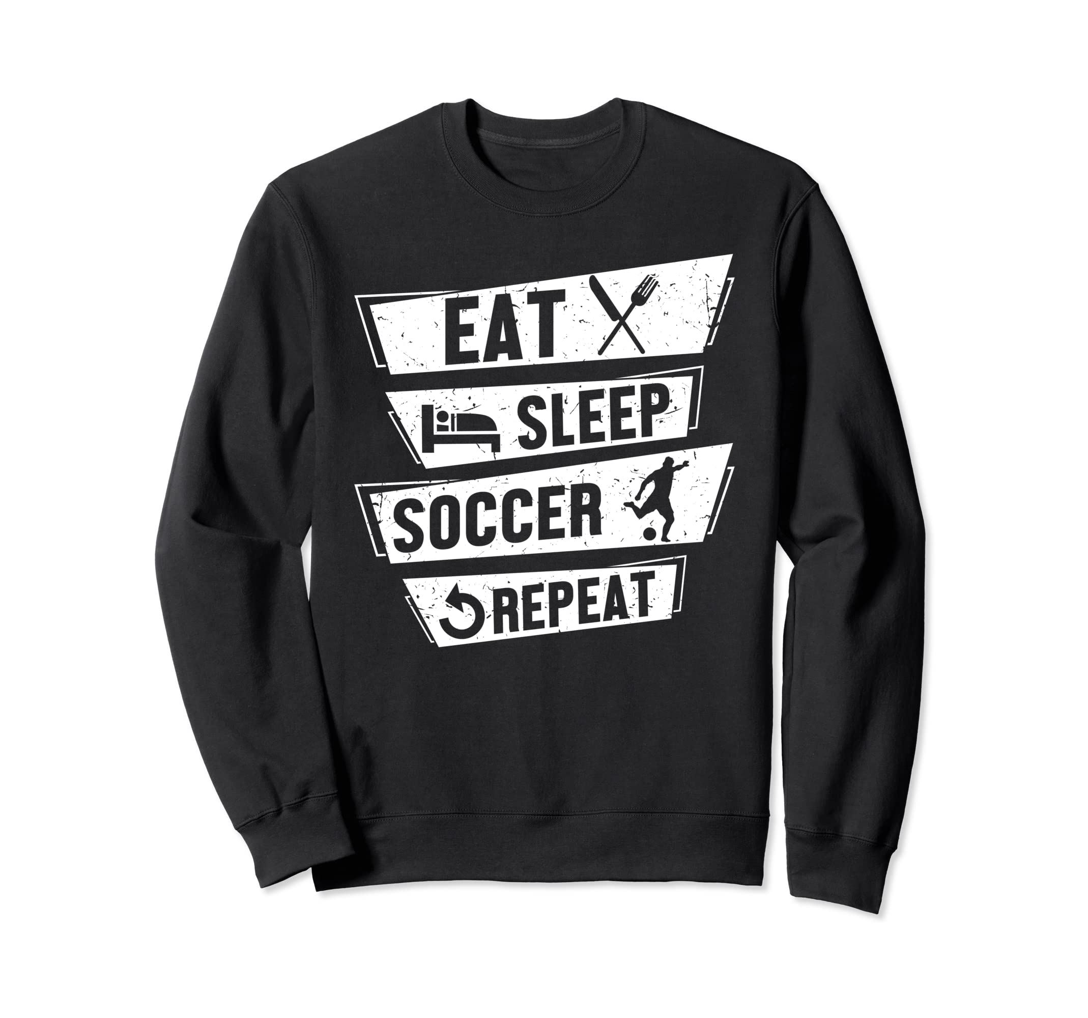 Soccer Player Sports Funny Eat Sleep Sweatshirt - Unique Graphic Men Women