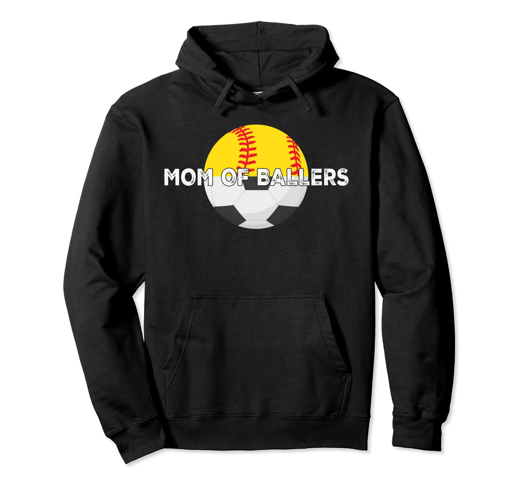 Mom Ballers Soccer Softball Mother Funny Hoodie - Streetwear Style Unisex