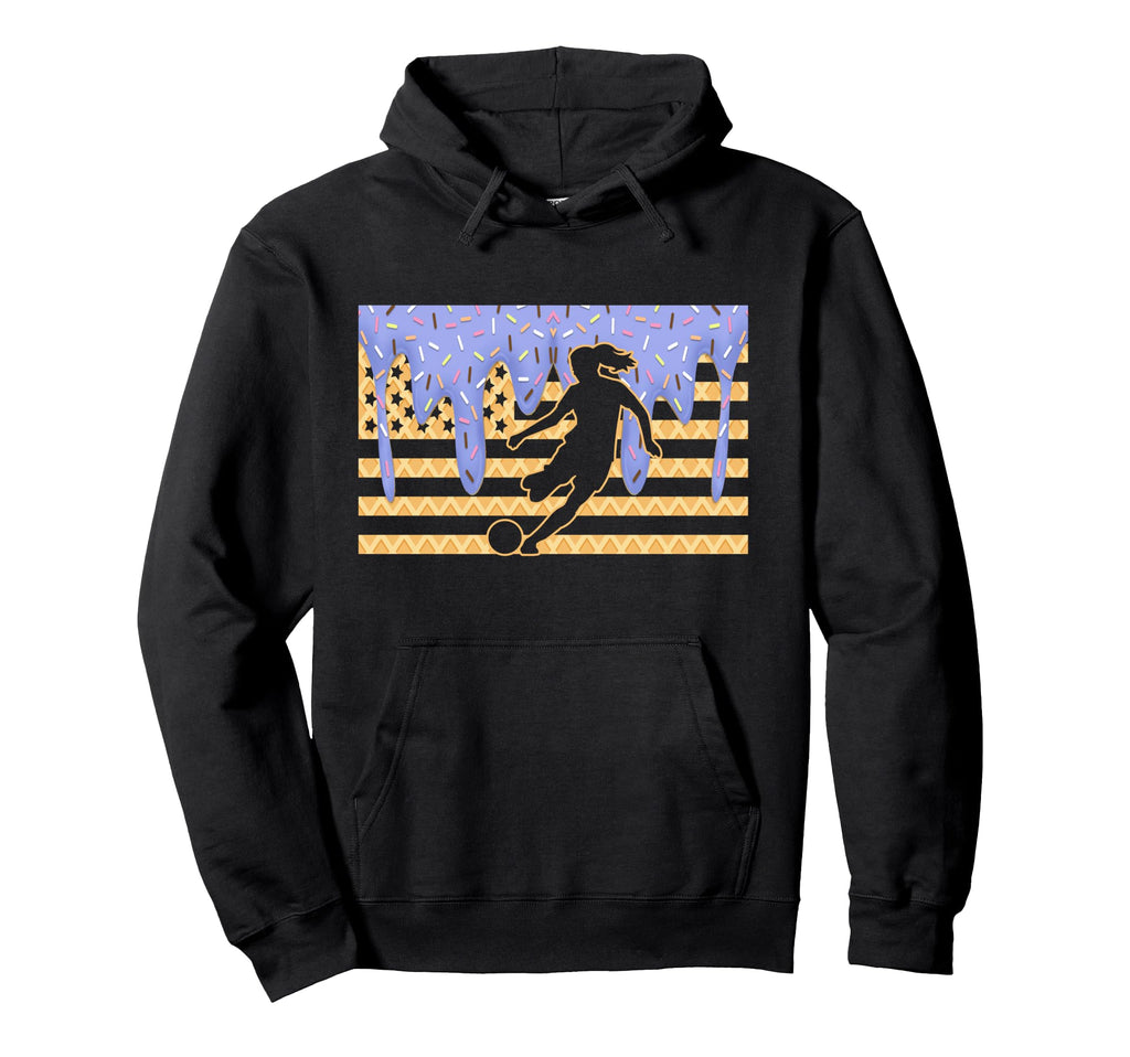 Soccer Drip Dripping Ice Cream Usa American Hoodie - Graphic Print Unisex