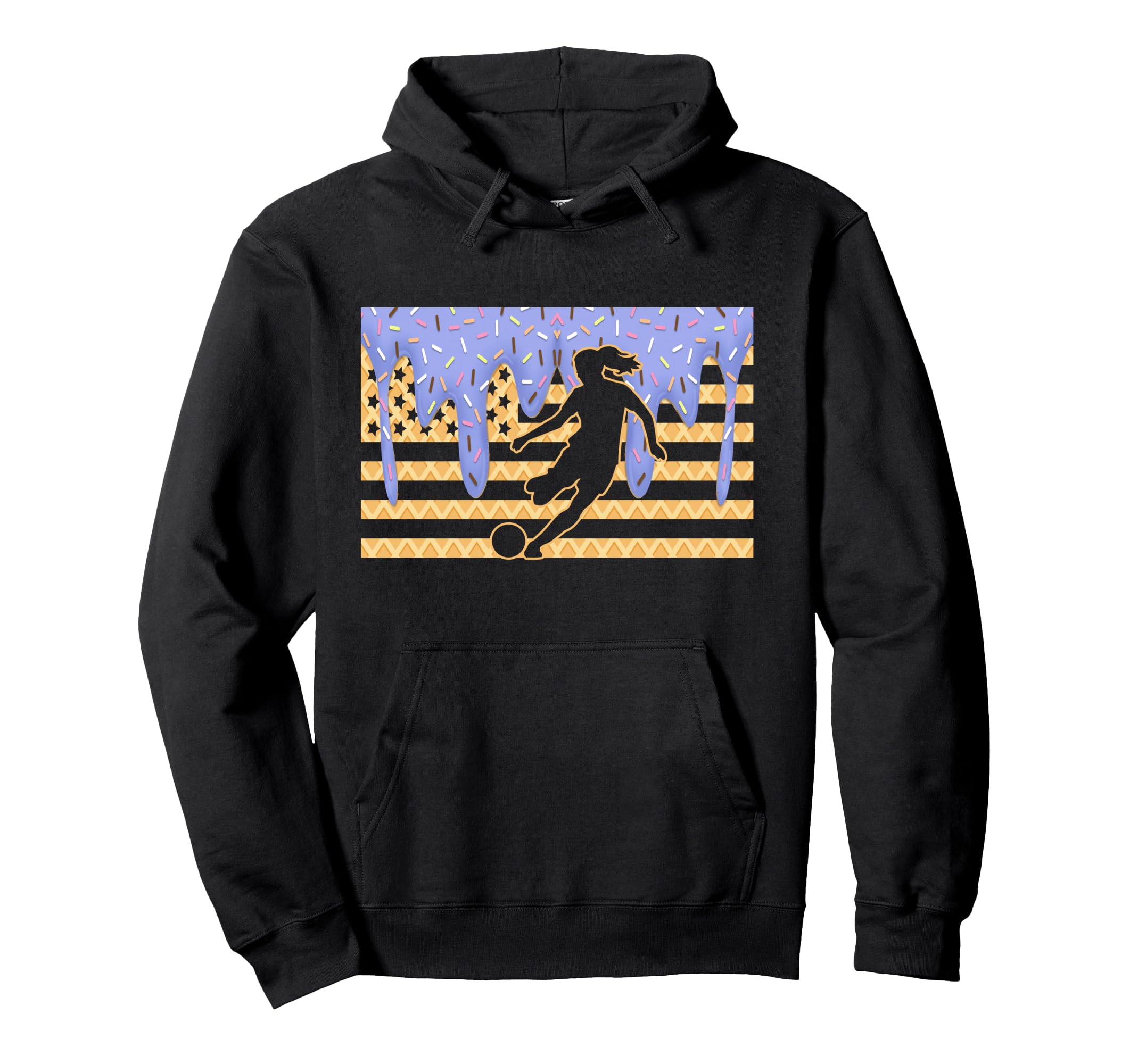 Soccer Drip Dripping Ice Cream Usa American Hoodie - Graphic Print Unisex