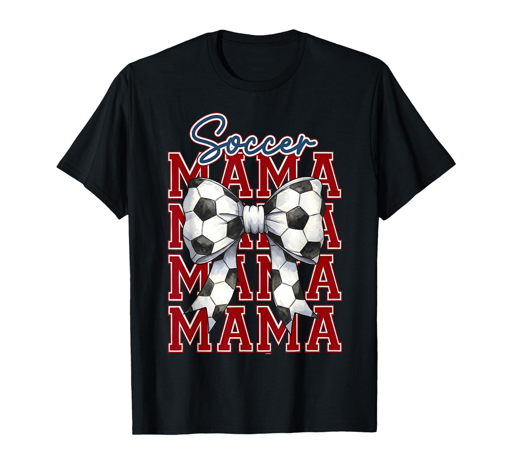 Coquette Bow Soccer Mama Soccer Mom T-Shirt - Aesthetic Graphic Unisex