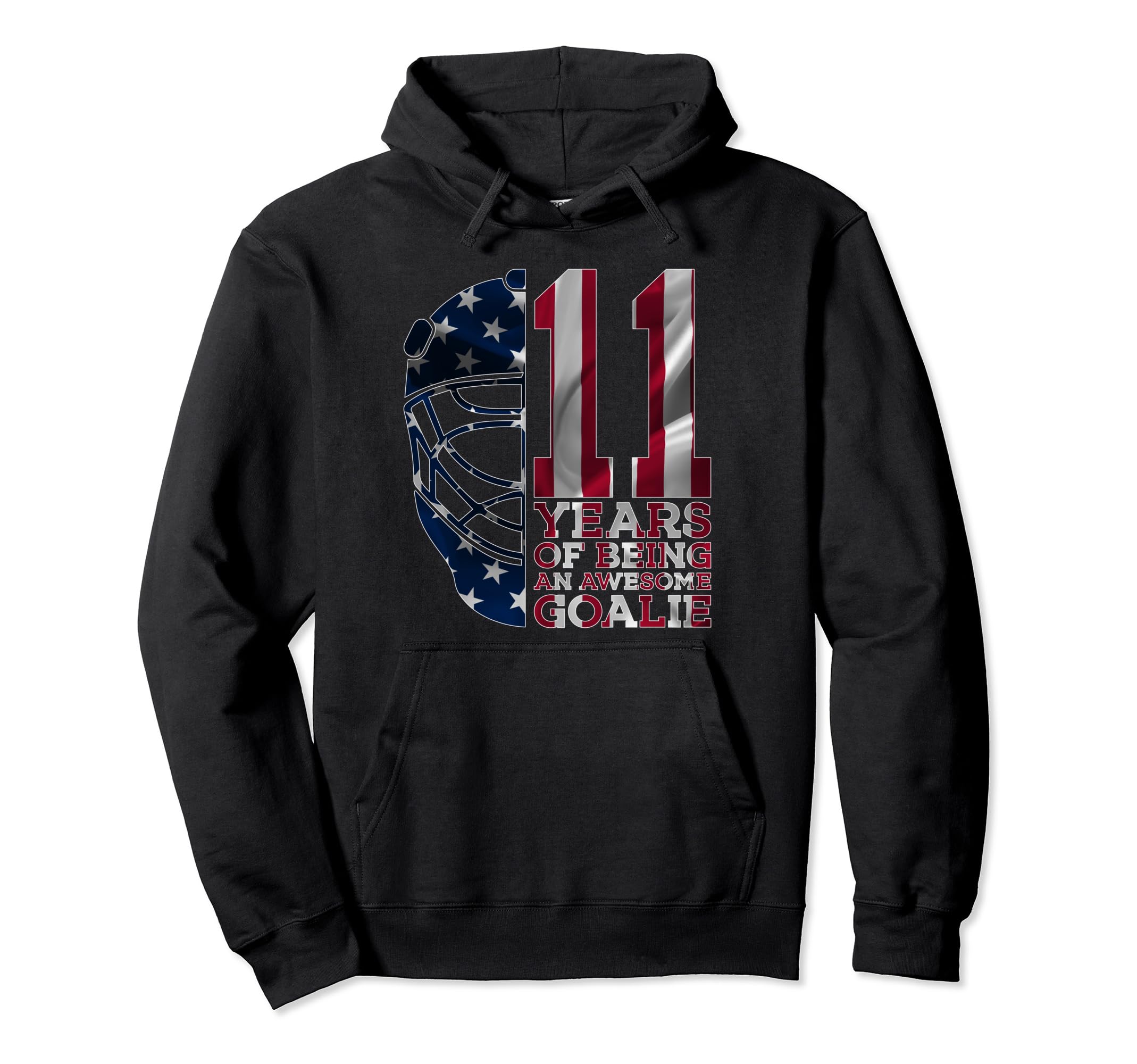 Goalkeeper 11 Years Awesome Goalie Ice Hoodie - Unique Graphic Unisex