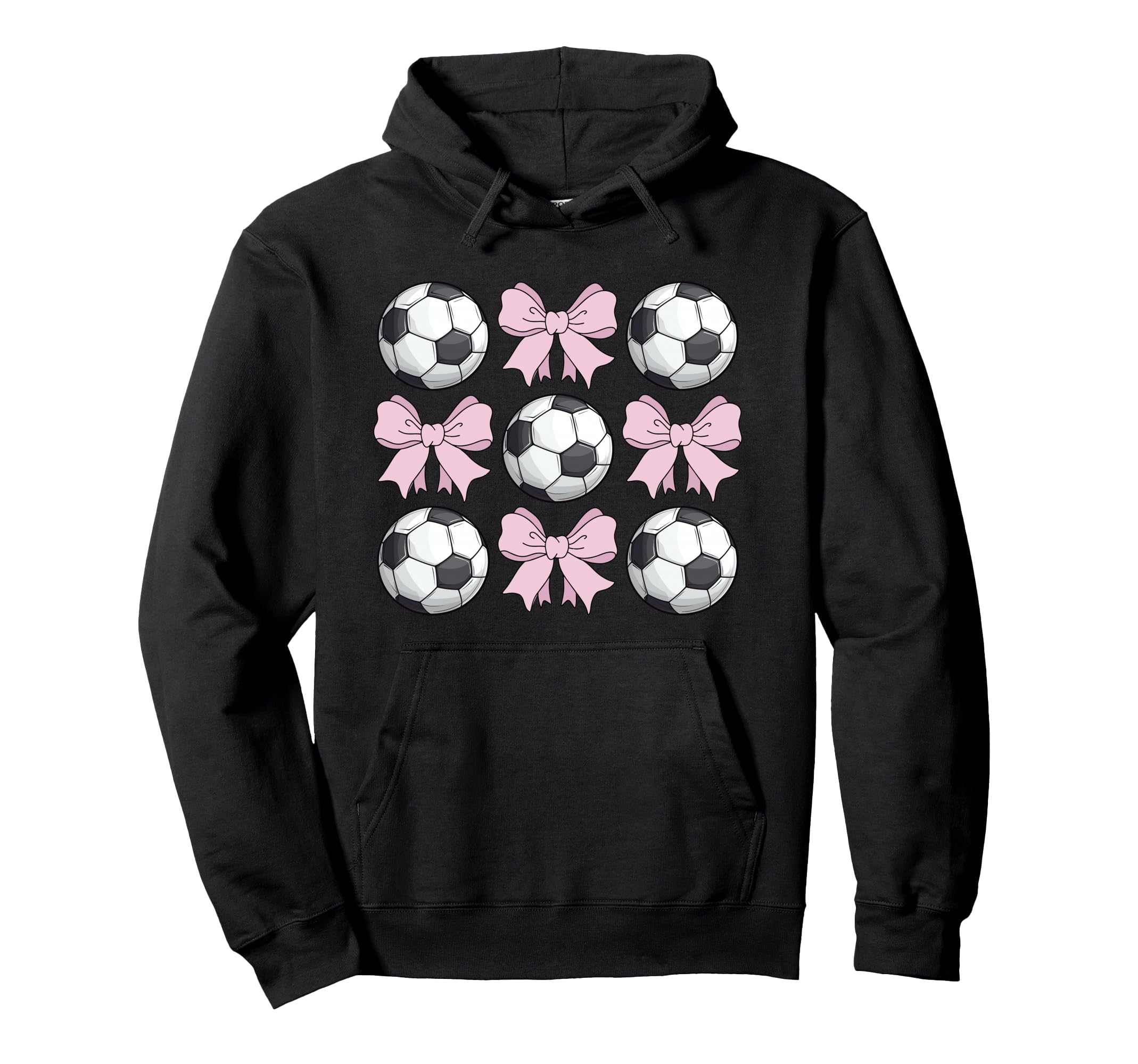 Soccer Coquette Bow Soccer Hoodie - Unique Graphic for Adults