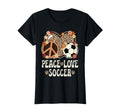 Peace Love Soccer Lover Outfit Cheetah T-Shirt - Trendy Graphic Men Women