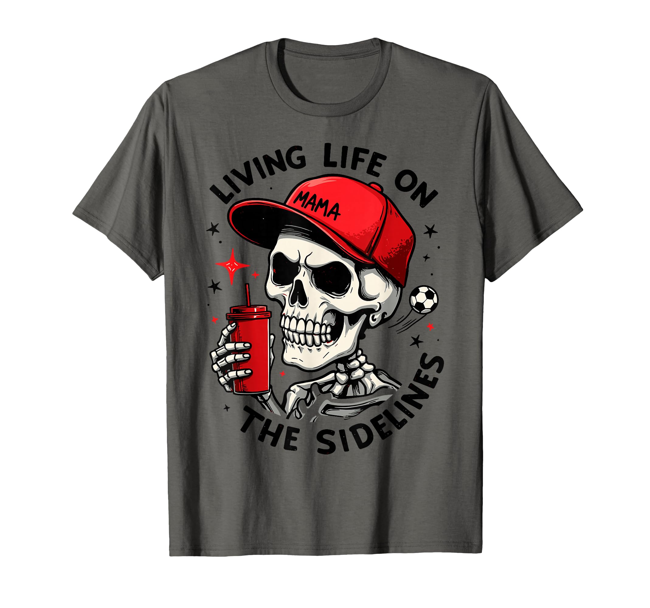 Living Life Sidelines Soccer Mama T-Shirt - Fun Novelty Design Unisex