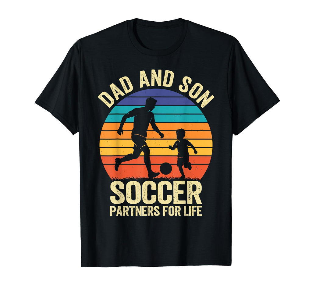Dad And Son Soccer Partners Life T-Shirt - Graphic Print for Adults