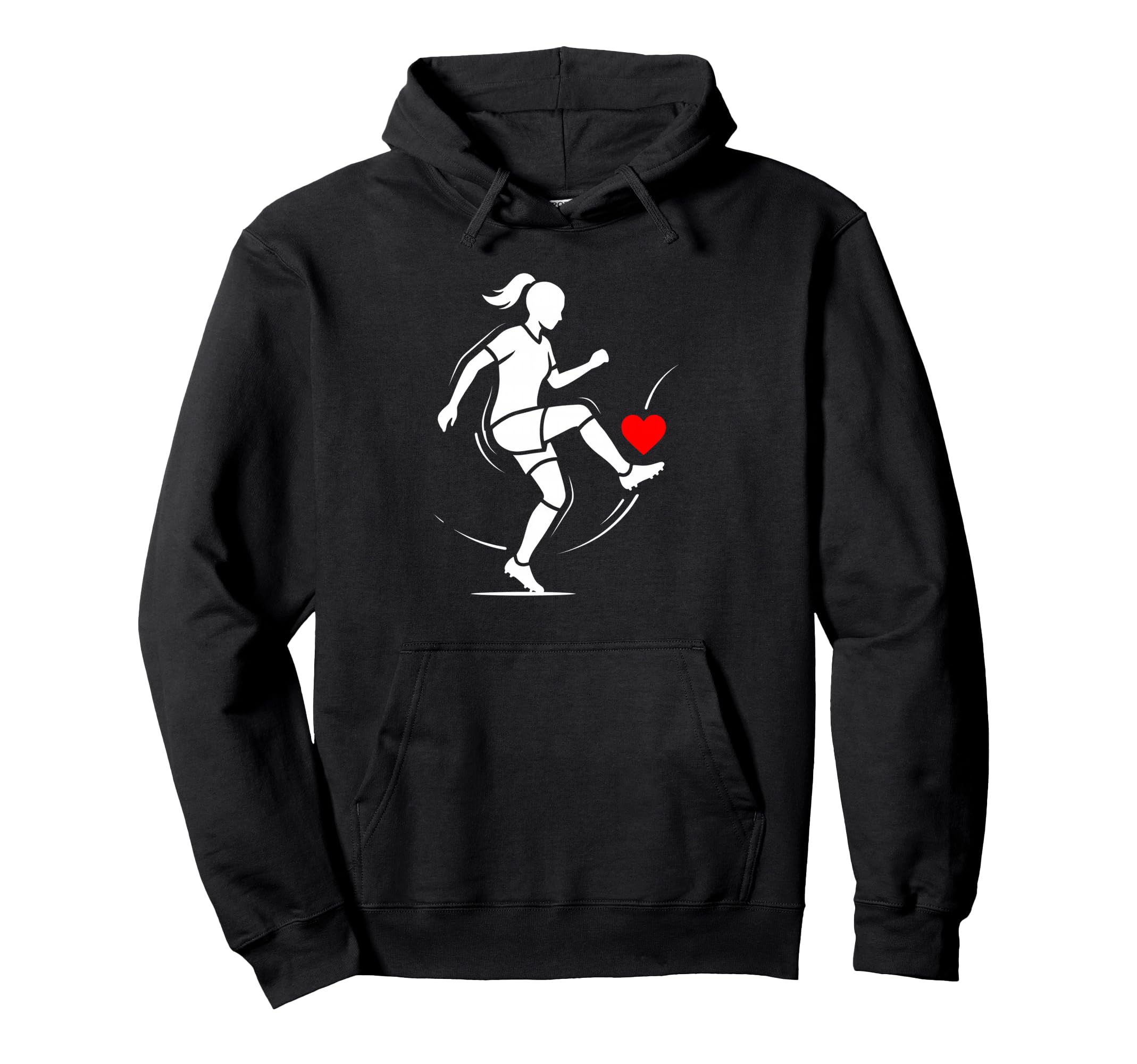 Soccer Valentines Day Heart Love Hoodie - Novelty Apparel for Adults