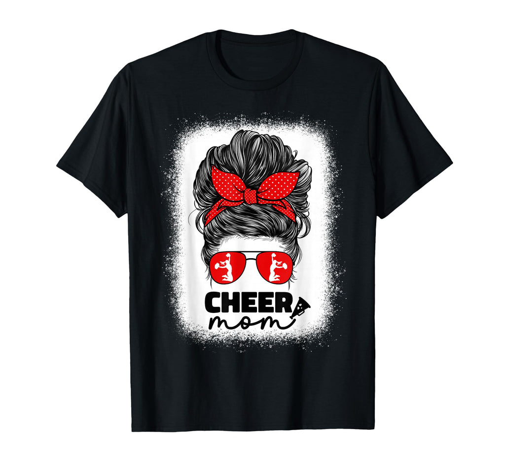 Cheer Mom Cheerleader Mom Red Messy T-Shirt - Custom Art Print for Adults
