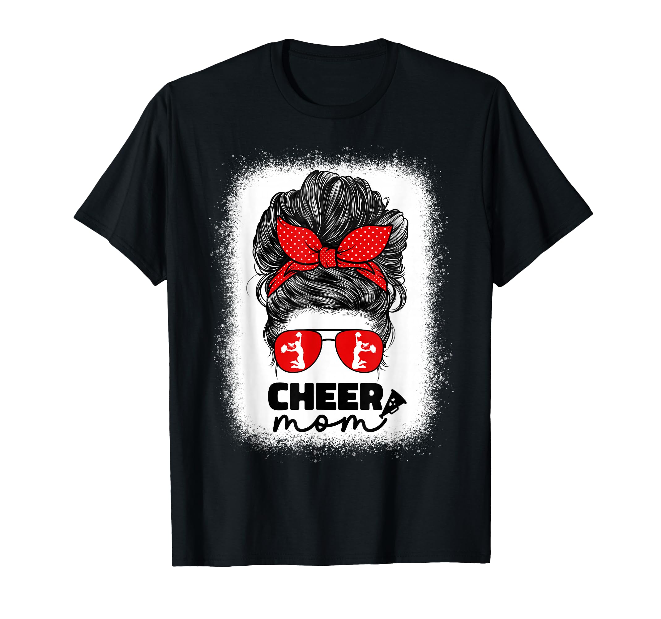 Cheer Mom Cheerleader Mom Red Messy T-Shirt - Custom Art Print for Adults