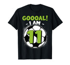 11 Year Old Birthday Soccer Themed T-Shirt - Aesthetic Graphic Unisex