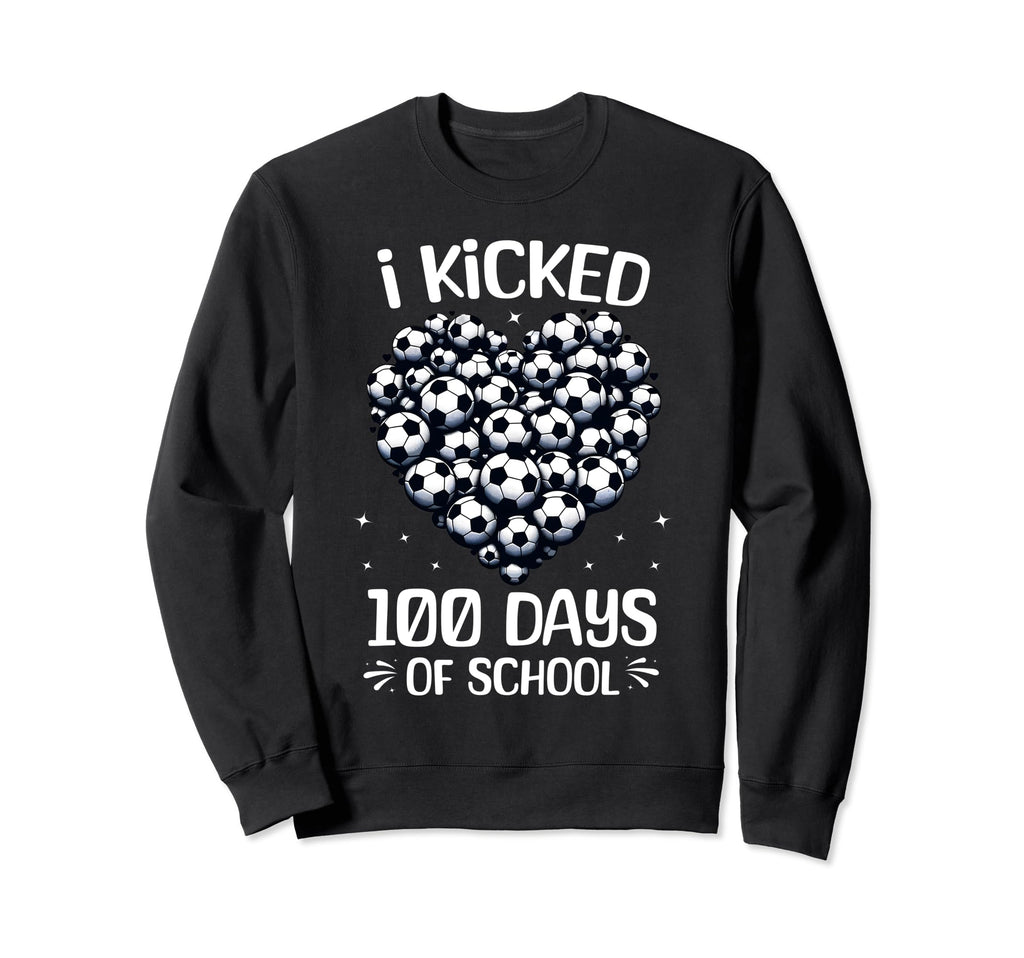 100 Days School Soccer Heart Sweatshirt - Aesthetic Graphic for Adults
