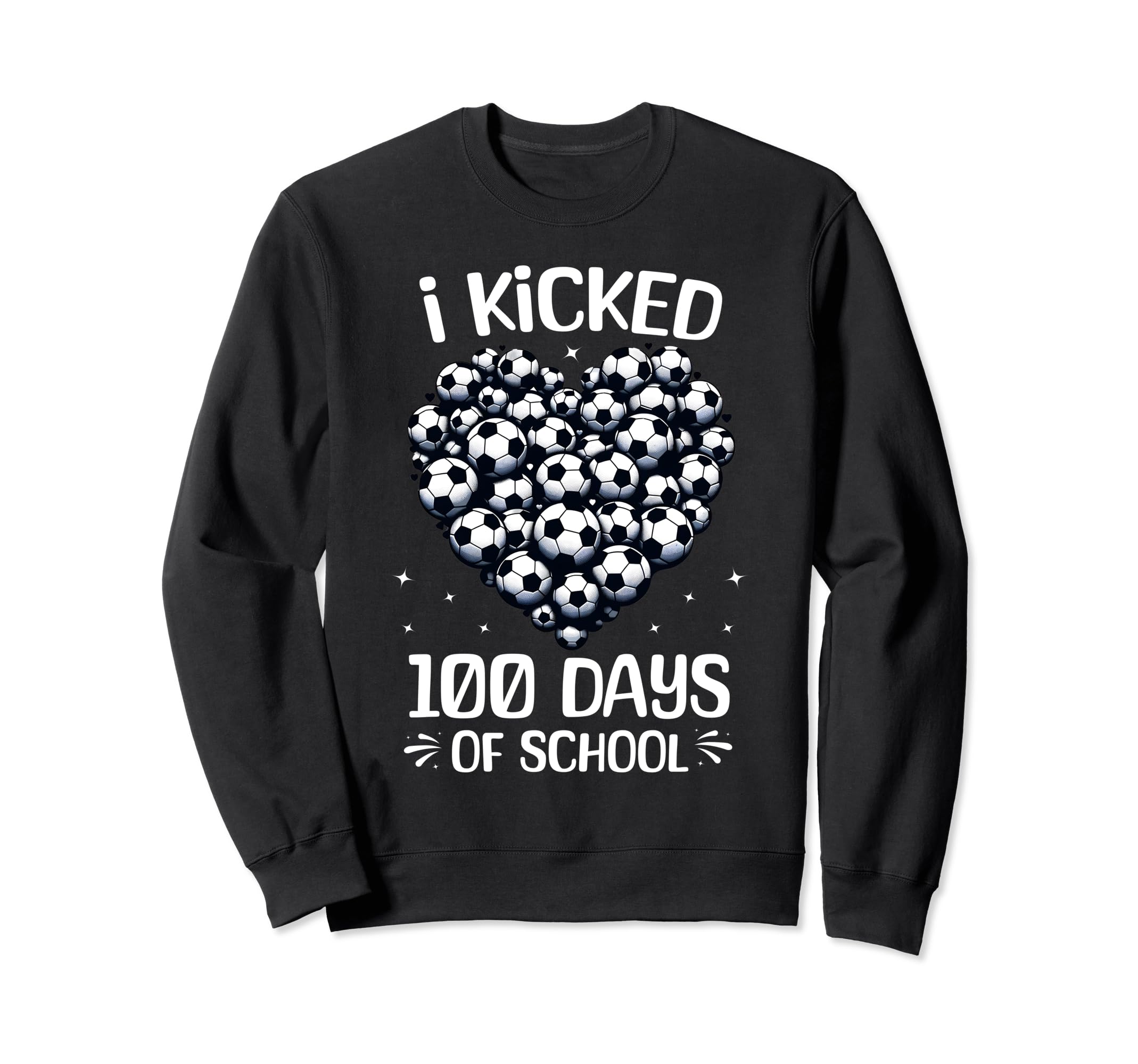 100 Days School Soccer Heart Sweatshirt - Aesthetic Graphic for Adults