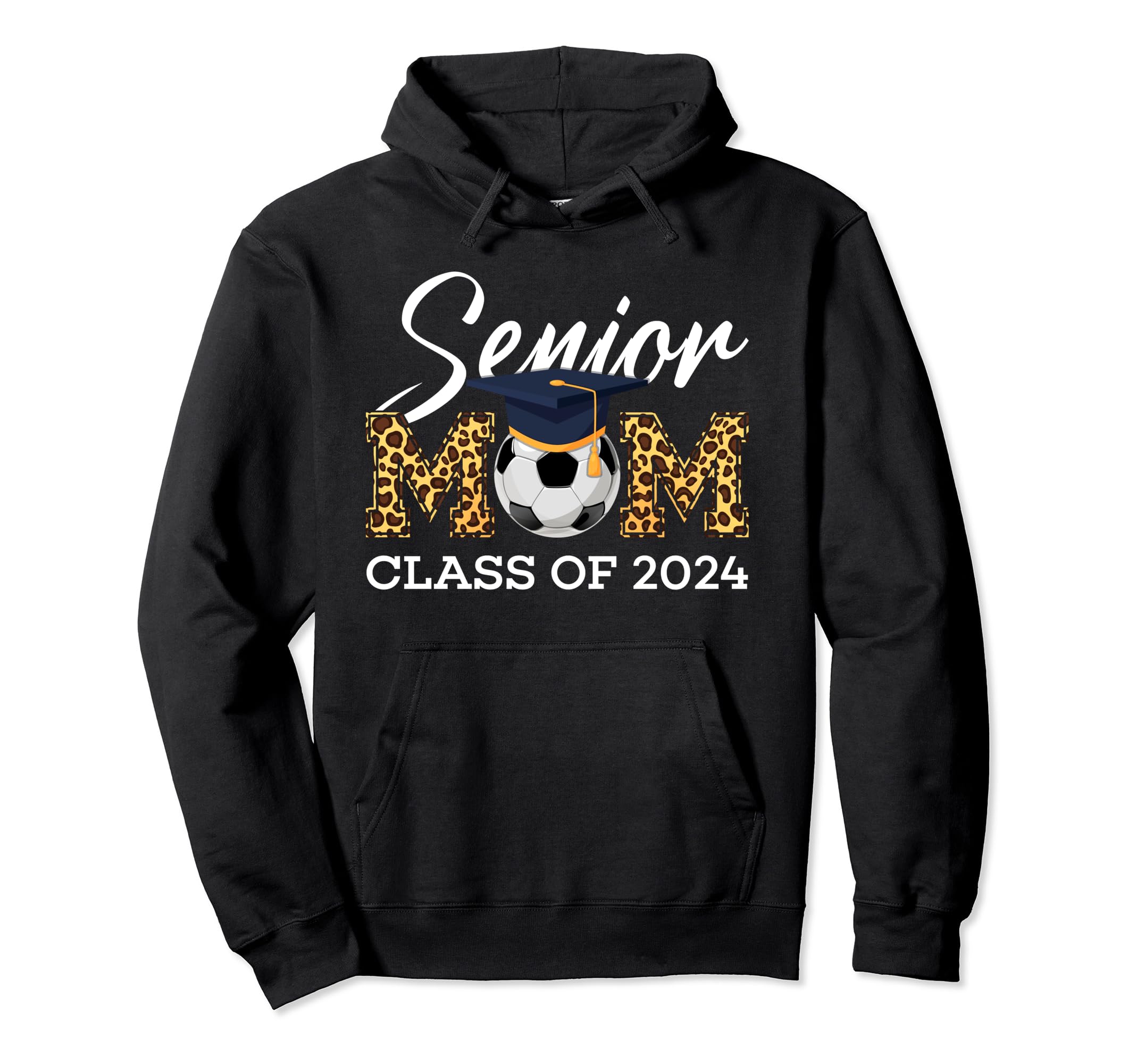Senior Soccer Mom Class 2024 Leopard Hoodie - Graphic Print Men Women