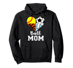Ball Mom Funny Soccer Softball Hoodie - Minimalist Print for Adults