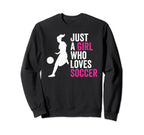 Just Who Loves Soccer Sweatshirt - Minimalist Print for Adults