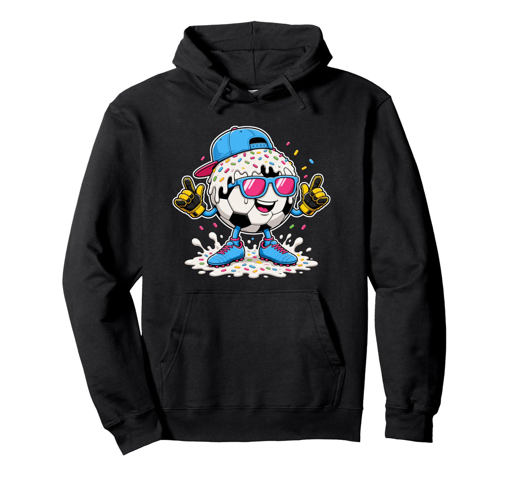 Soccer Ball Melting Ice Cream Drip Hoodie - Casual Everyday Wear Men Women
