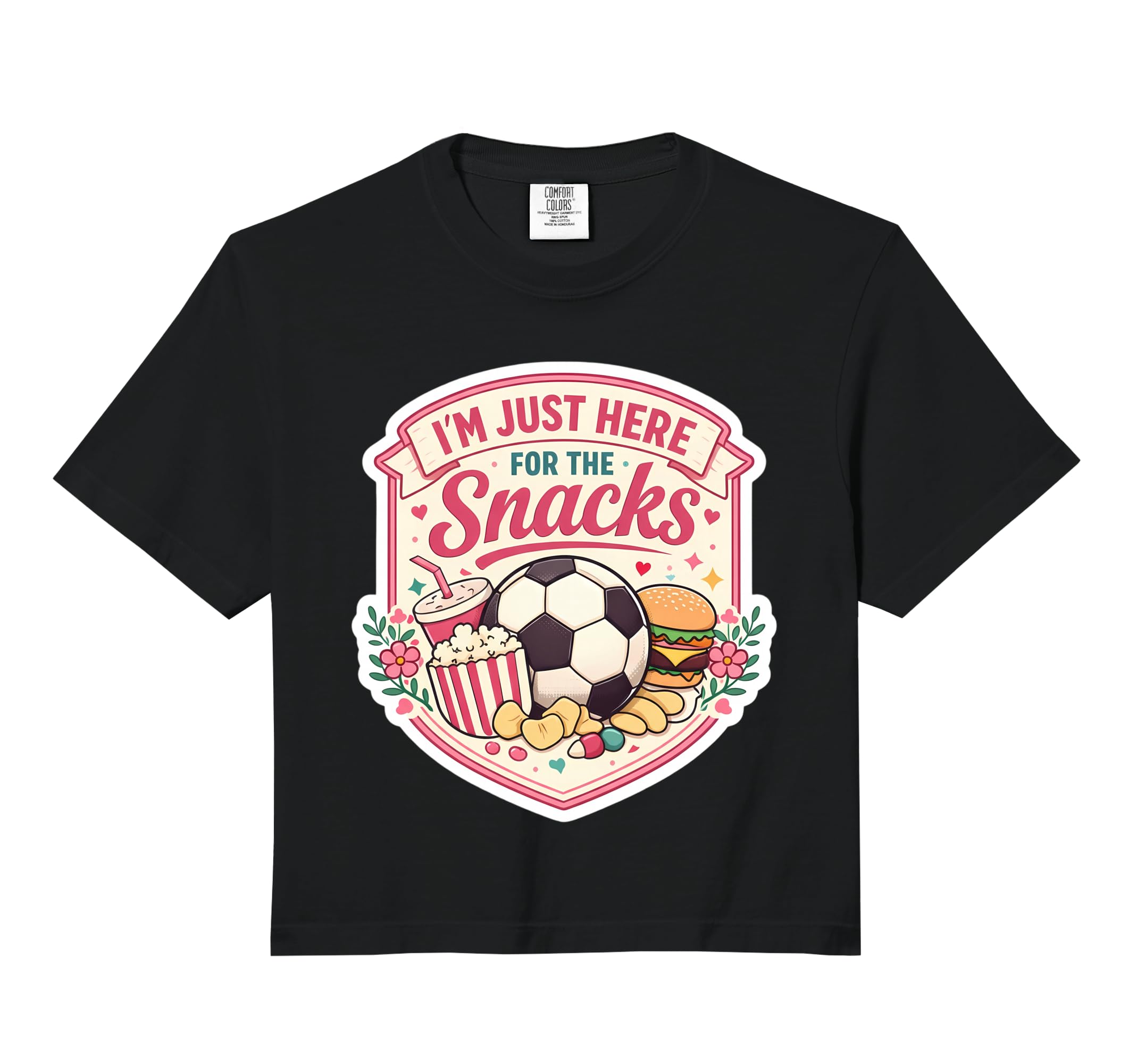 Im Just Here Snacks Soccer Football T-Shirt - Novelty Apparel Men Women
