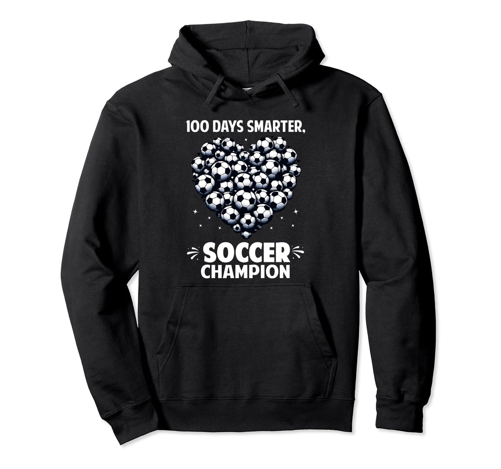 100 Days School Soccer Heart Love 100Th Day Hoodie - Unique Graphic Unisex