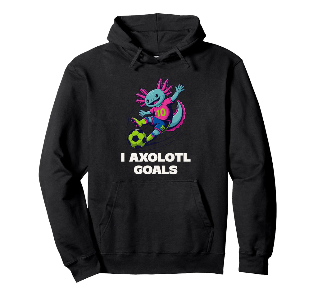Soccer Mom Axolotl Funny Sports Pun Hoodie - Custom Art Print for Adults