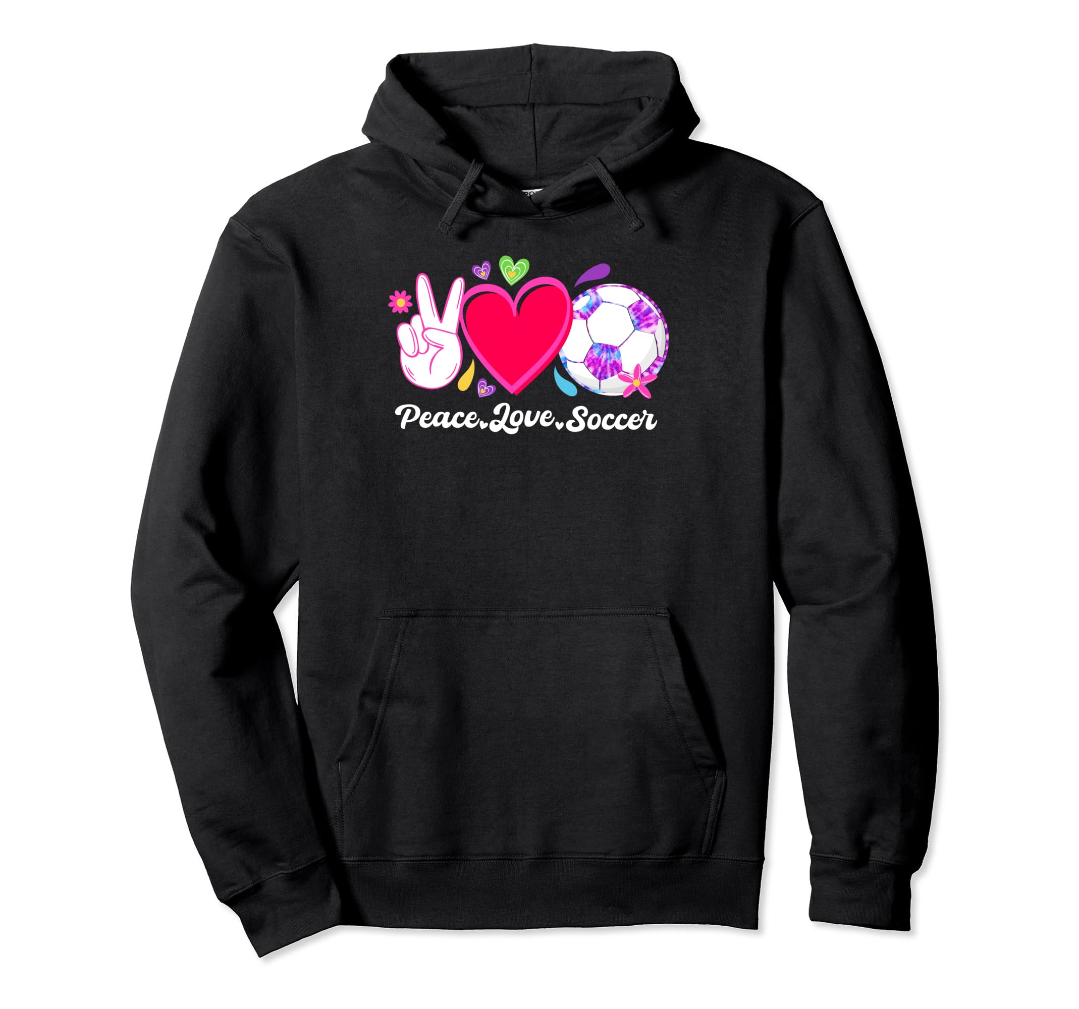 Peace Love Soccer Soccer Game Soccer Hoodie - Graphic Print Men Women