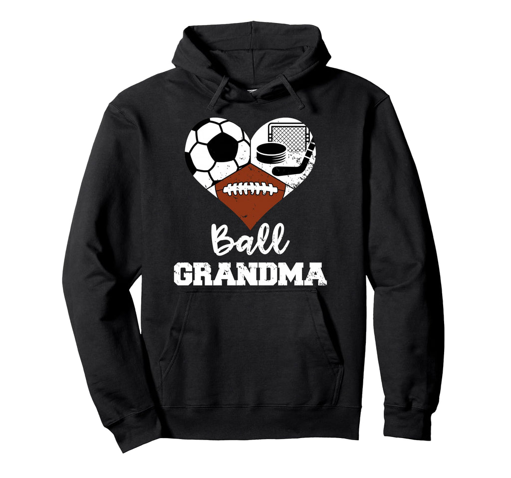 Ball Grandma Heart Funny Soccer Football Hoodie - Minimalist Print Unisex