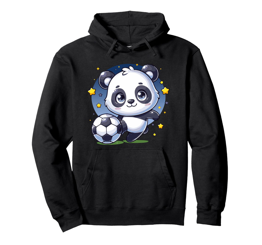 Panda Playing Soccer Kicking Ball Player Hoodie - Trendy Graphic Men Women